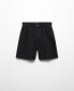 ფოტო #3 პროდუქტის Women's Pleats Detail Denim Shorts