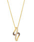 ფოტო #1 პროდუქტის Nude Diamond & Chocolate Diamond Abstract 20" Adjustable Pendant Necklace (1/4 ct. t.w.) in 14k Gold
