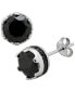 ფოტო #1 პროდუქტის Sutton Sterling Silver Round Stud Earrings With Cubic Zirconia Trim