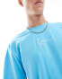 Karl Kani small signature oversized t-shirt in light blue with back print