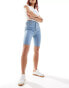 Фото #4 товара DTT skinny denim shorts in light wash blue