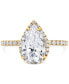 ფოტო #3 პროდუქტის Certified Lab Grown Diamond Pear-Cut Halo Engagement Ring (2-1/2 ct. t.w.) in 14k Gold