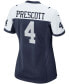 Women's Dak Prescott Navy Dallas Cowboys Alternate Game Team Jersey