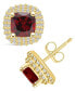 ფოტო #1 პროდუქტის Garnet (2-3/8 ct. t.w.) and Diamond (3/8 ct. t.w.) Halo Stud Earrings in 14K Yellow Gold
