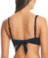 Фото #2 товара Women's Resort Solids Ring-Detail Tie-Back Bikini Top, Created for Macy's