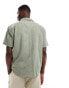 ONLY & SONS revere collar linen shirt with pocket detail in khaki sumpf, XS - фото #3