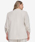 Фото #2 товара Plus Size One-Button Ruched-Sleeve Jacket