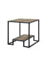 Idella End Table in Rustic Oak & Black Finish