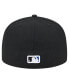 Men's Black New York Mets Checkered Undervisor 59FIFTY Fitted Hat Черный, 7 - фото #4