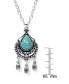 Simulated Turquoise in Silver Plated Pear Chandelier Pendant Necklace