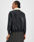 Women's Faux-Leather Bomber Jacket