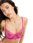 Hunkemoller Isabelle demi lace unpadded bra in sparkle pink