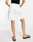 Фото #4 товара Vero Moda floral embroidered denim shorts in white