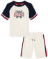 Baby Boys Collegiate Logo Short Sleeve Raglan T-shirt and Knit Shorts Set