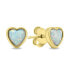 Фото #1 товара Delicate gold-plated earrings Hearts with synthetic opals EA610Y