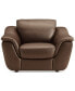 Фото #6 товара CLOSEOUT! Jennard 47" Leather Arm Chair, Created for Macy's