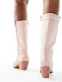 Glamorous western knee boots in pink micro