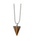 ფოტო #1 პროდუქტის Tiger's Eye Triangle Pendant Ball Chain Necklace