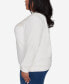 ფოტო #9 პროდუქტის Plus Size Classic Sherpa Floral Embroidered Sweater