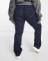 ONLY Curve Sally high waisted flared jeans in dark blue