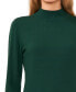 Фото #3 товара Women's Imitation Pearl Trim Split Sleeve Mock Neck Sweater