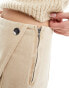 Stradivarius denim wrap skort in stone