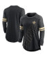 Фото #1 товара Women's Black/Heathered Charcoal New Orleans Saints Team Outline Raglan Performance Long Sleeve T-Shirt