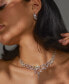 Rhodium-Plated Cubic Zirconia Flower Statement Necklace, 16" + 2" extender, Created for Macy's