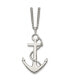 ფოტო #1 პროდუქტის Polished Anchor Pendant on a Curb Chain Necklace