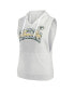 Women's Oatmeal Green Bay Packers Lounge Script Sleeveless V-Neck Pullover Hoodie