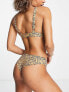 Фото #2 товара Volcom yess leopard triangle bikini top in multi