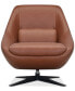 Kathya 30" Leather Swivel Accent Chair, Created for Macy's