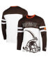 ფოტო #1 პროდუქტის Men's Brown, White Cleveland Browns Halftime Long Sleeve T-shirt