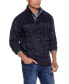 Men's Cable-Knit Ombre Button Mock Neck Sweater