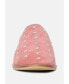 JODIE Dusty Pink Studded Leather Mules