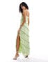 Фото #1 товара Pretty Lavish asymmetric cami ruffle midaxi dress in pistachio