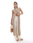 Pretty Lavish crochet maxi cardigan in beige