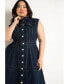 ფოტო #3 პროდუქტის Plus Size Fit & Flare Denim Dress