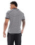 Threadbare textured stripe polo in black