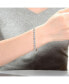 ფოტო #2 პროდუქტის Sterling Silver with Rhodium Plated Clear Marquise and Round Cubic Zirconia Flower Design Tennis Bracelet