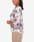 Charm School Women's Embellished Keyhole Floral Textured Top