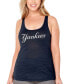 Women's Plus Size Navy New York Yankees Swing For The Fences Racerback Tank Top