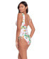 ფოტო #3 პროდუქტის Women's Shirred Printed One-Piece Swimsuit