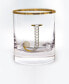 Фото #1 товара Monogram Rim and Letter J Double Old Fashioned Glasses, Set Of 4