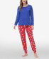 ფოტო #1 პროდუქტის Women's Long Sleeve Crew Top with Jogger, Set of 2