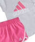 Фото #3 товара Комплект для малышей Adidas двухслойный с недостаточным тканым шортами.