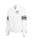 ფოტო #4 პროდუქტის Women's White Los Angeles Rams Line Up Satin Full-Snap Varsity Jacket