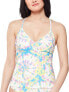 Фото #1 товара Jessica Simpson 285848 Womens Tie-Die Tankini Swim Top White, Size Small