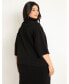 ფოტო #3 პროდუქტის Plus Size Boxy Three Quarter Sleeve Turtleneck