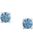 ფოტო #3 პროდუქტის Lab-Created Blue Diamond Stud Earrings (1/4 ct. t.w.) in Sterling Silver
